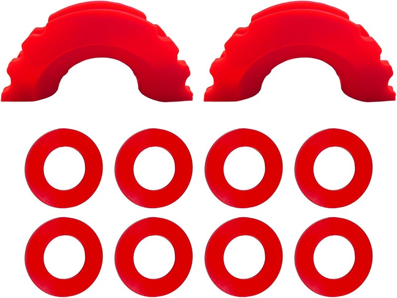 Wevdn D Ring Shackle Isolators Washers Kit, Rubber Shackle Isolators with Washers Fits Standard 3/4" Shackles, Soft Shackle Isolators Protect Shackle & Bumper Reduce Rattling (Red) - Image 1
